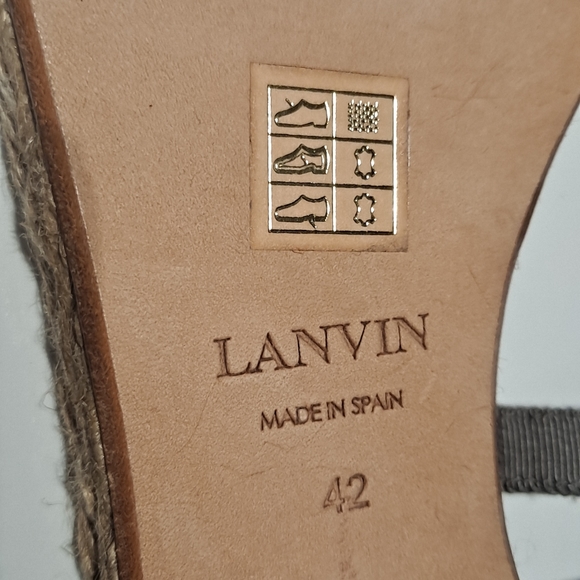 Lanvin flat espadrils with satin bow ribbon closure.  Size 42. Made in Spain - Picture 8 of 12